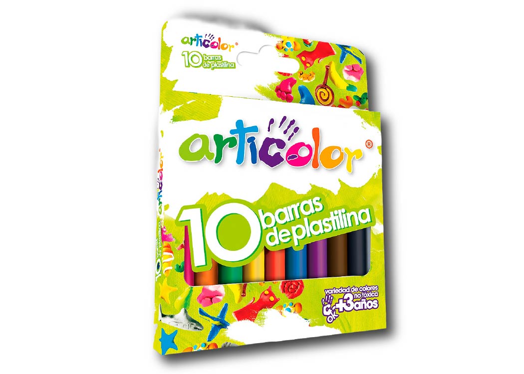 PLASTILINA 10 COLORES BARRITA ARTICOLOR 180 gr
